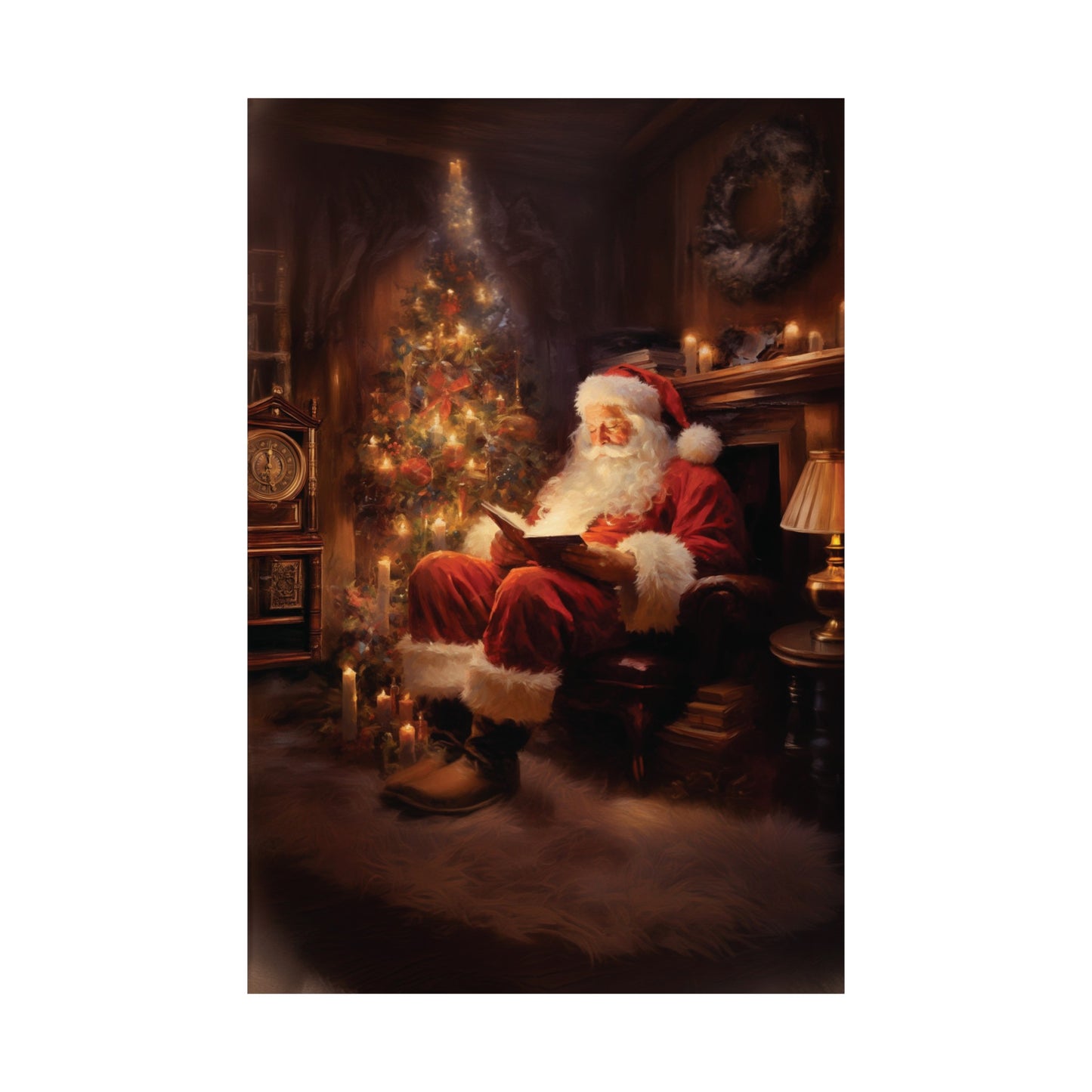 Santa Claus Reading A Book