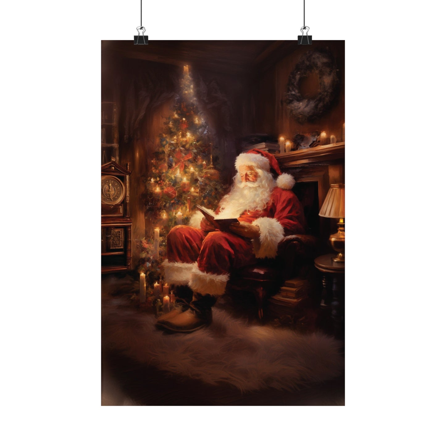 Santa Claus Reading A Book